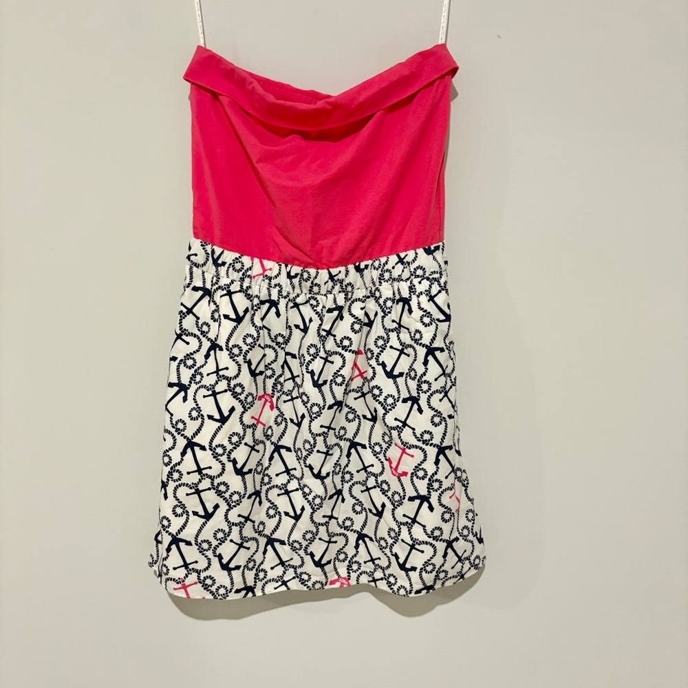 Lilly Pulitzer Esmeralda Dress strapless anchor dress in Ahoy‎ There pink small